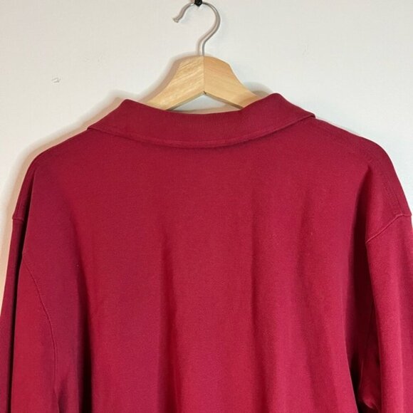 L.L. Bean Red Long-Sleeve Polo Shirt Men’s Large 100% Cotton Classic Fit - Picture 6 of 10